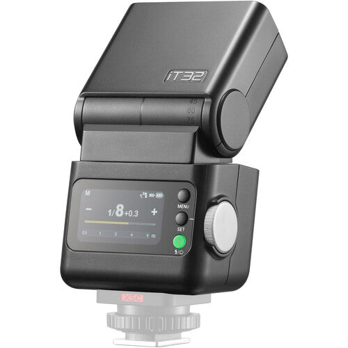 Godox iT32 Camera flash device with digital display on a white background