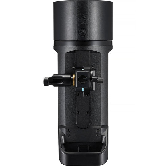 Black adjustable stand or holder on a white background