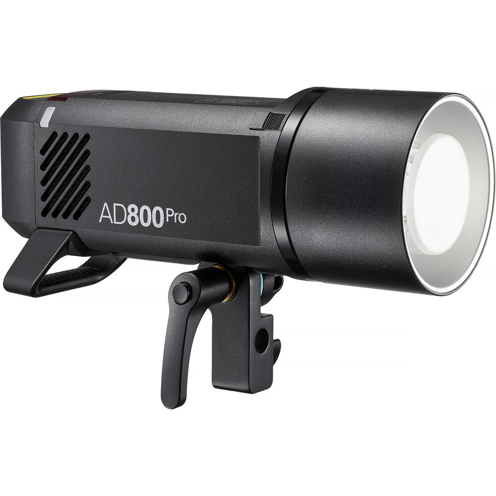Black AD800Pro studio light on a white background