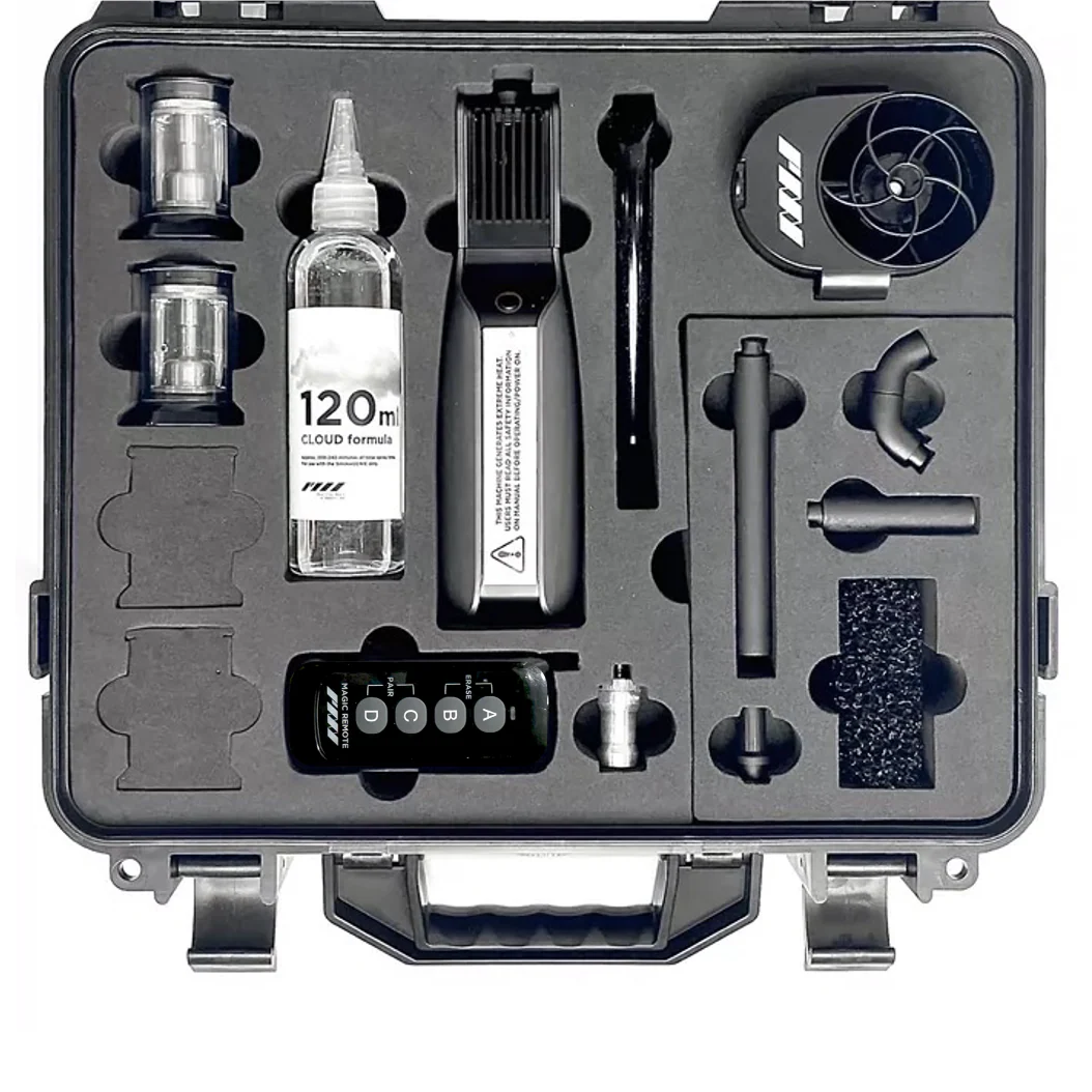 Black Smoke Genie tool kit with various components on a white background