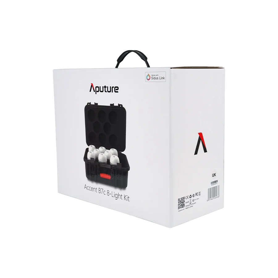 Aputure Accent B7C RGBWW LED 8 灯套件带充电盒