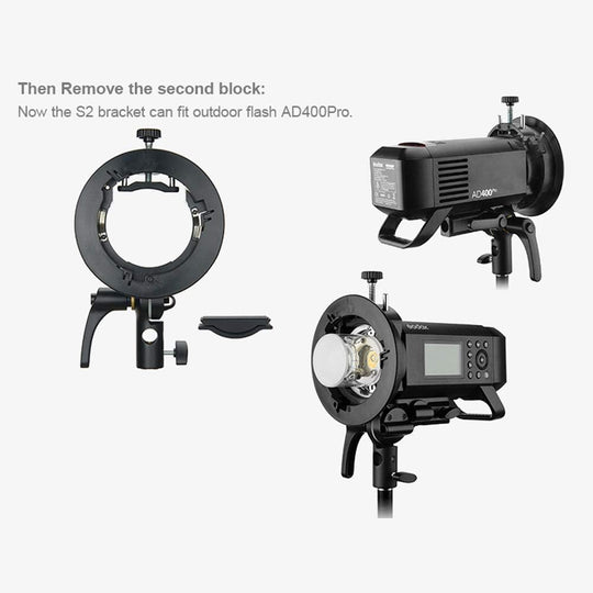 Godox Speedlite Bracket S2 mount to Bowen adaptor