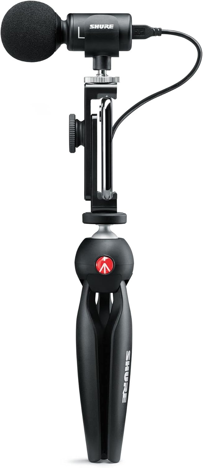 Shure MOTIV MV88+ Video Kit - Digital Stereo Condenser Microphone and tripod for Smartphones