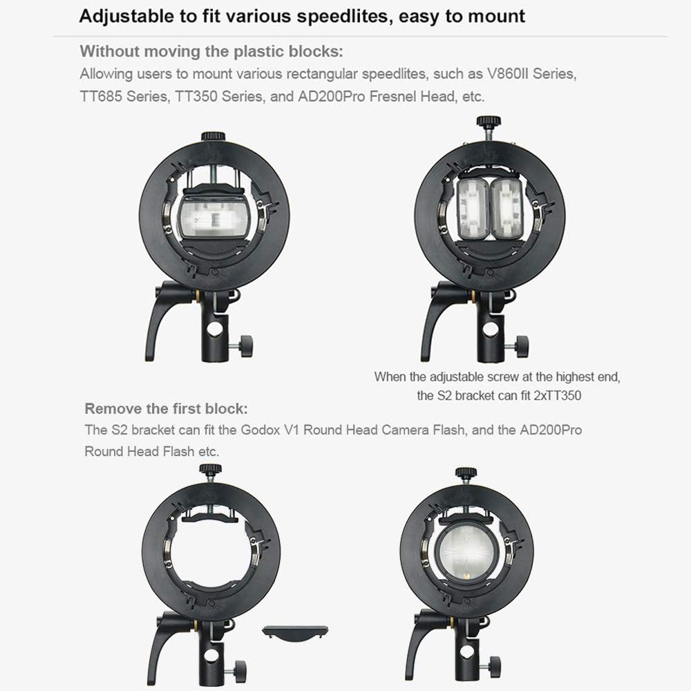Godox Speedlite Bracket S2 mount to Bowen adaptor