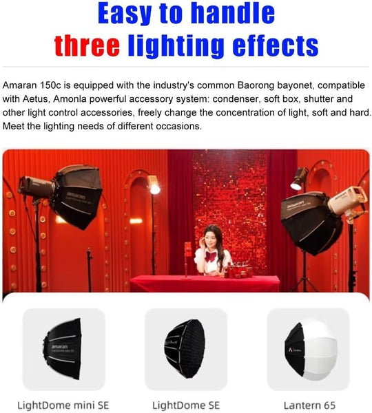 amaran 150c RGBWW COB 视频灯 Bowen 安装座