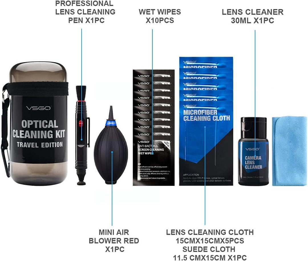 VSGO DKL-15 Essentials optical cleaning kit travel edition-grey