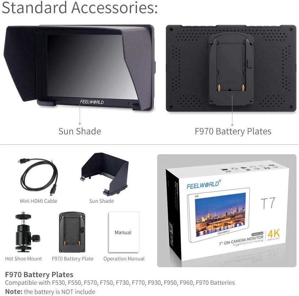 FeelWorld T7 Plus V2 7" IPS LCD On-Camera Monitor