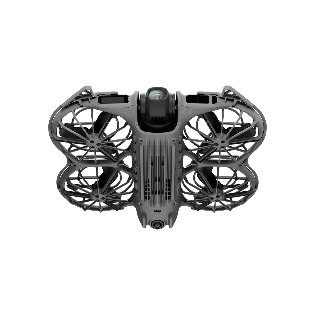 DJI Neo 2 drone with fan-like structure on a white background