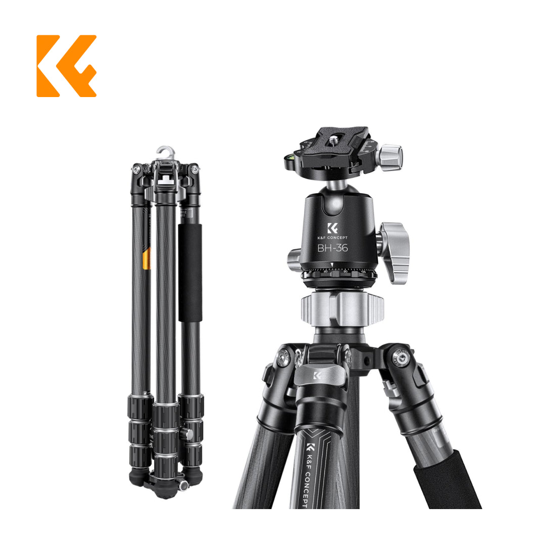 K&F Concept Carbon Fiber Tripod X254C4+BH-30