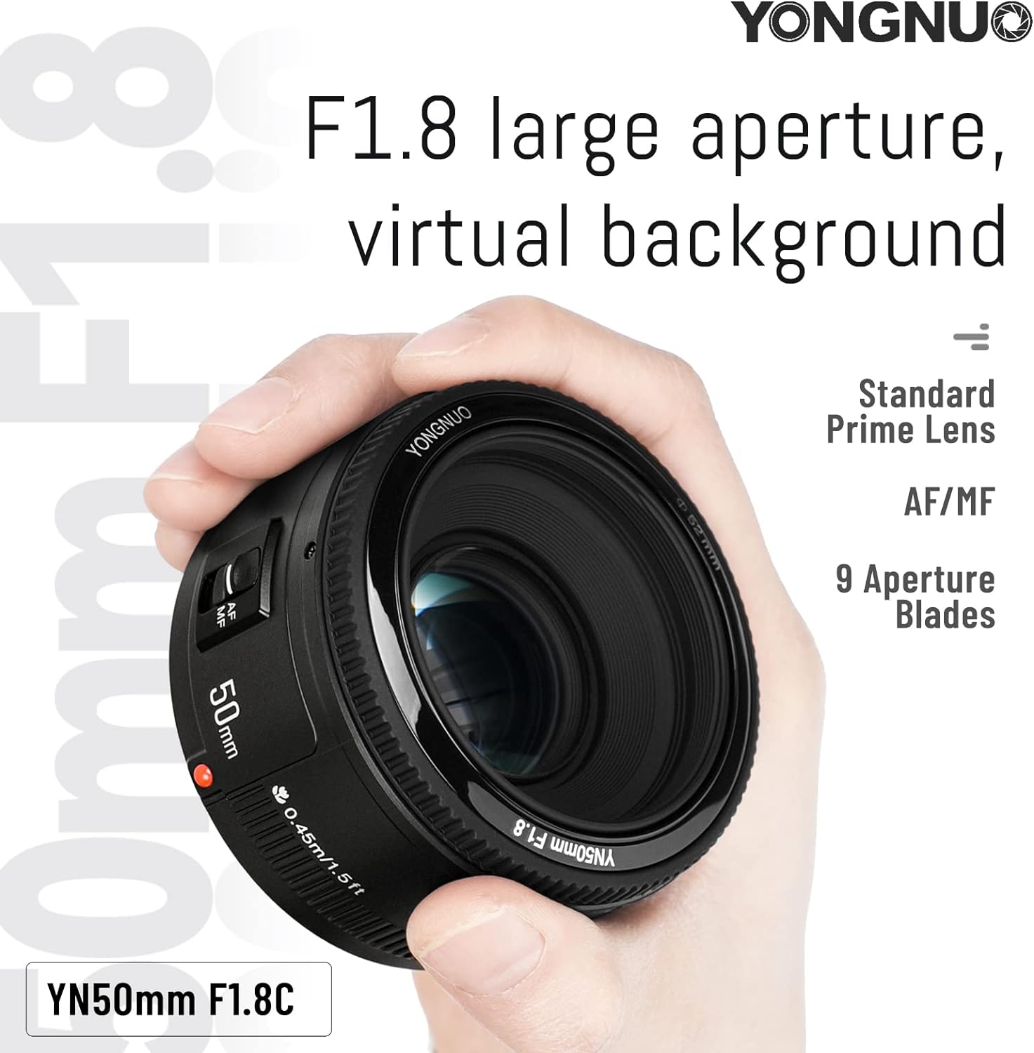 YONGNUO 50mm F1.8 レンズ本体 YongNuo 50mm f1.8 Lens For Canon EF-EFS mount – Red Dot Photo