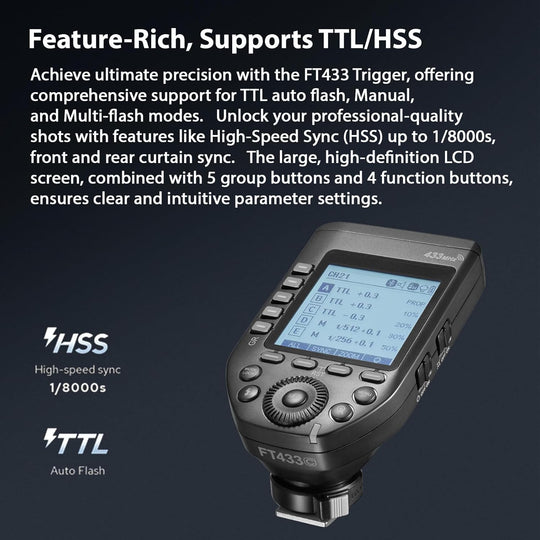 Godox FT433 C/N/S TTL Wireless Flash Trigger