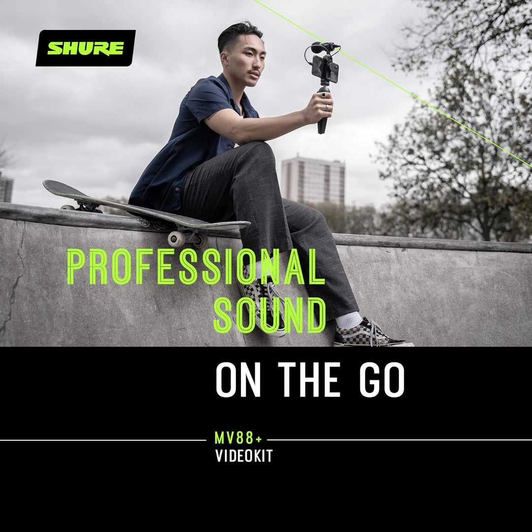 Shure MOTIV MV88+ Video Kit - Digital Stereo Condenser Microphone and tripod for Smartphones