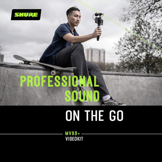 Shure MOTIV MV88+ Video Kit - Digital Stereo Condenser Microphone and tripod for Smartphones