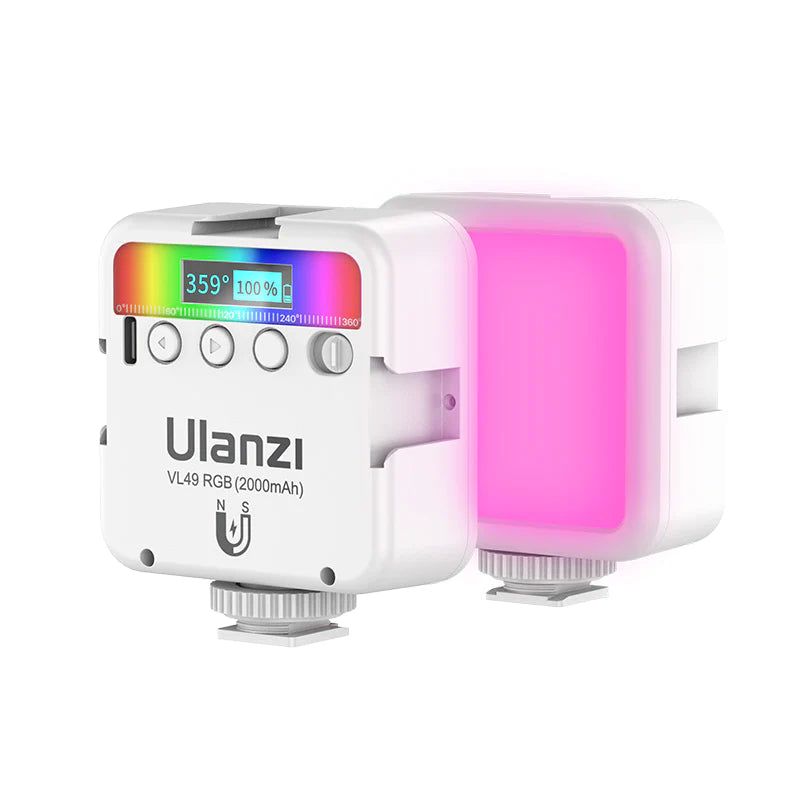 ULANZI VL49 RGB Video Lights LED Camera Light Full Color Portable Photography Lighting 2000mAh Rechargeable 2500-9000K