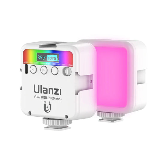 ULANZI VL49 RGB 视频灯 LED 摄像灯全彩便携式摄影照明 2000mAh 可充电 2500-9000K