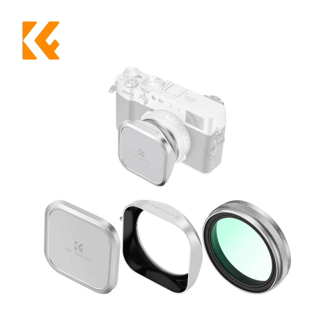 K&F Concept x100vi 镜头 UV 滤镜，带遮光罩、镜头盖和三件套