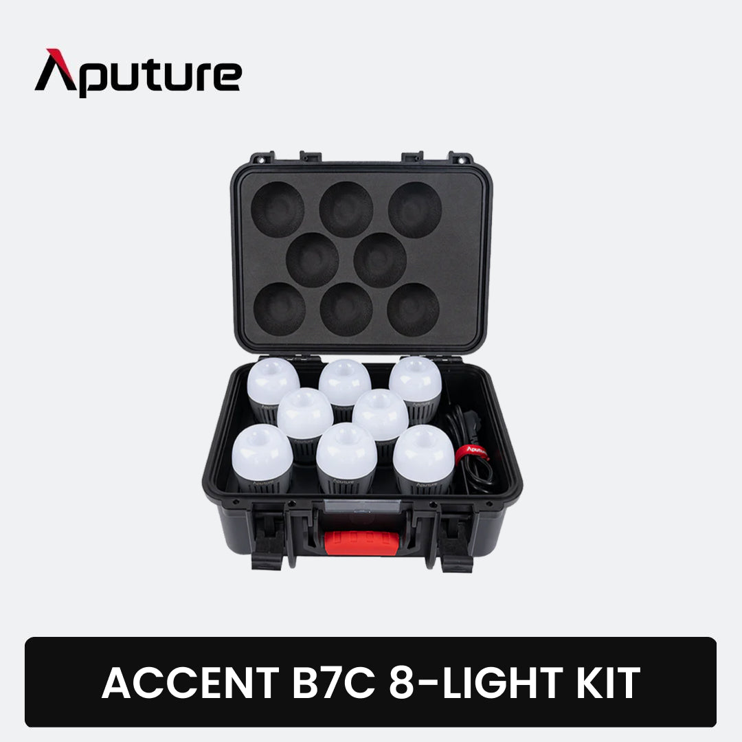 Aputure Accent B7C RGBWW LED 8-Light Kit with Charging Case