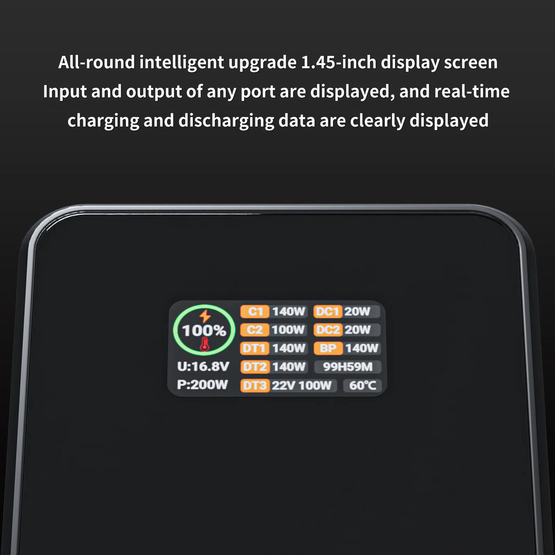 close up shot showing digital display of ZGCINE battery pack X222
