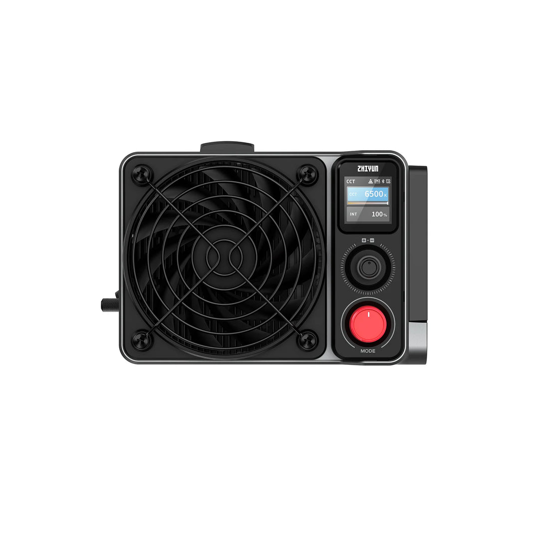 Back side of ZHIYUN MOLUS X200 Light LED Video Light on a white background