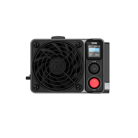 Back side of ZHIYUN MOLUS X200 Light LED Video Light on a white background