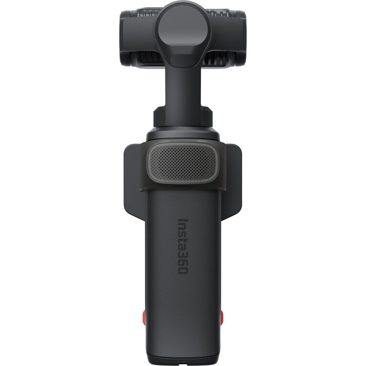 Black 3-axis gimbal with 'Insta360' branding on a white background