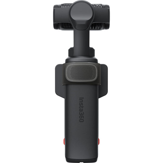 Black 3-axis gimbal with 'Insta360' branding on a white background