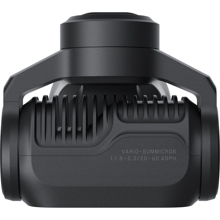 Black camera lens with text on a white background