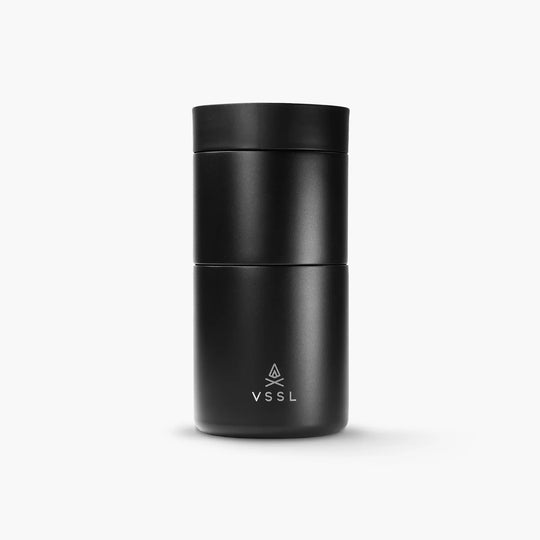 Black VSSL Nest Pour Over Set on a white background