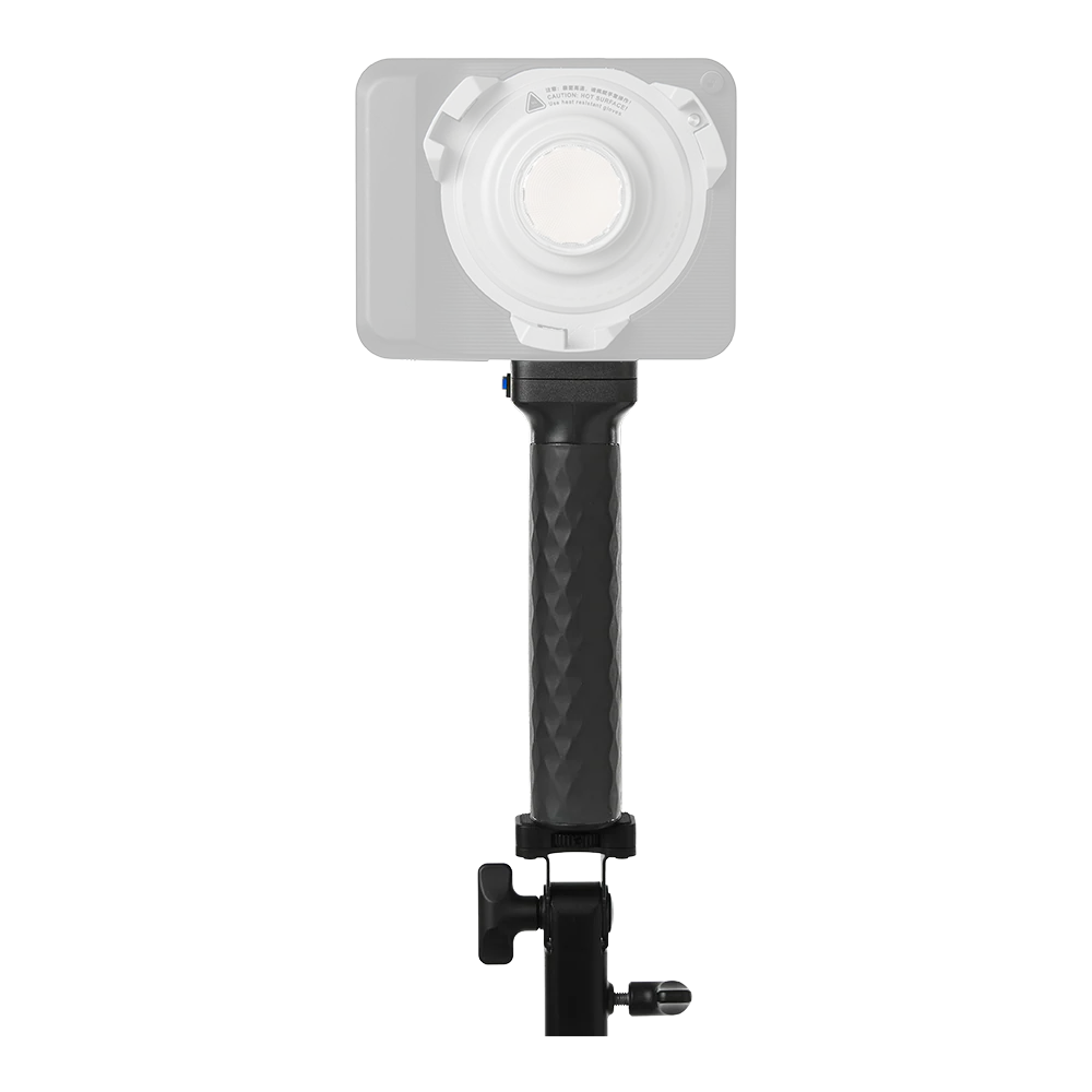 Black amaran peak 75 battery grip with a stand on a white background