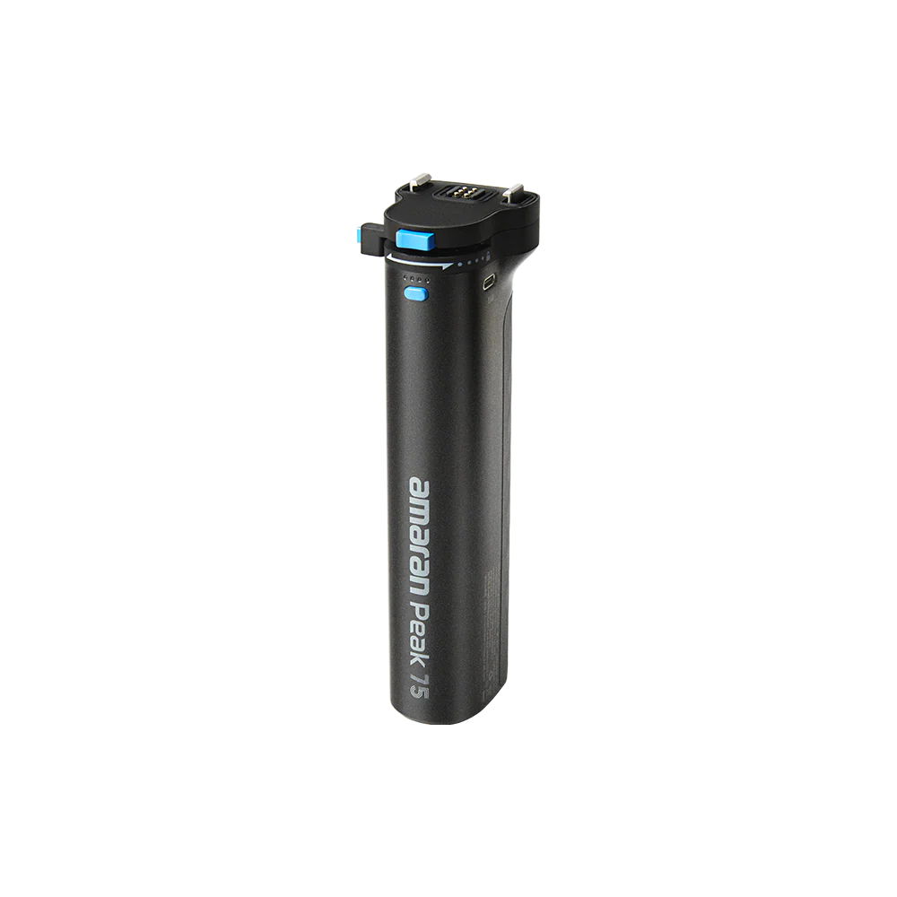 Black amaran peak 75 battery grip with brand name on a white background
