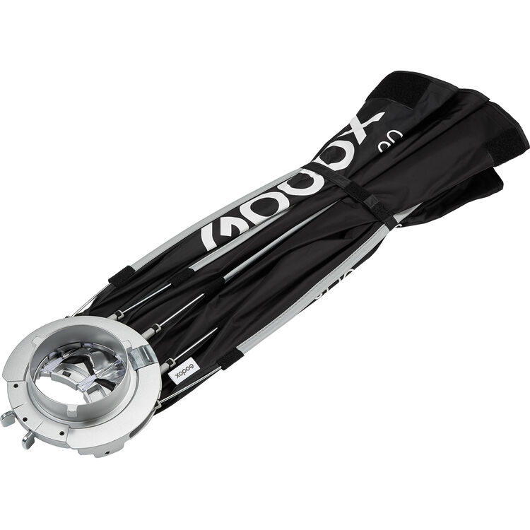 Black and silver softbox with &