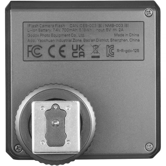 Bottom view of of Godox iM30Pro Mini Flash