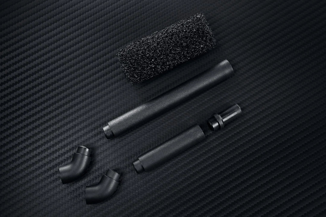 PMI SmokeNINJA PRO - Handheld Fog Machine accessories on a textured black surface