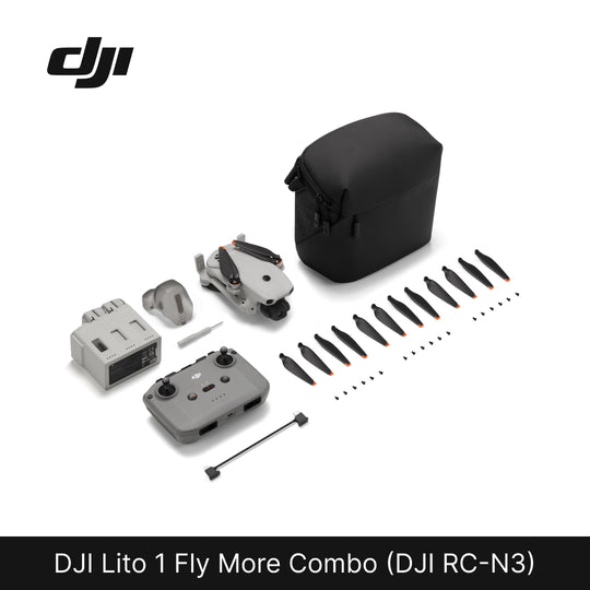 DJI Lito 1 Fly More Combo with drone parts and carrying case on a white background