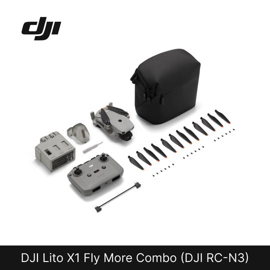 DJI Lito X1 Fly More Combo with components on a white background