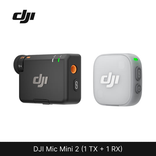 DJI Mic Mini 2 (1 TX + 1 RX) on a white background with DJI logo.