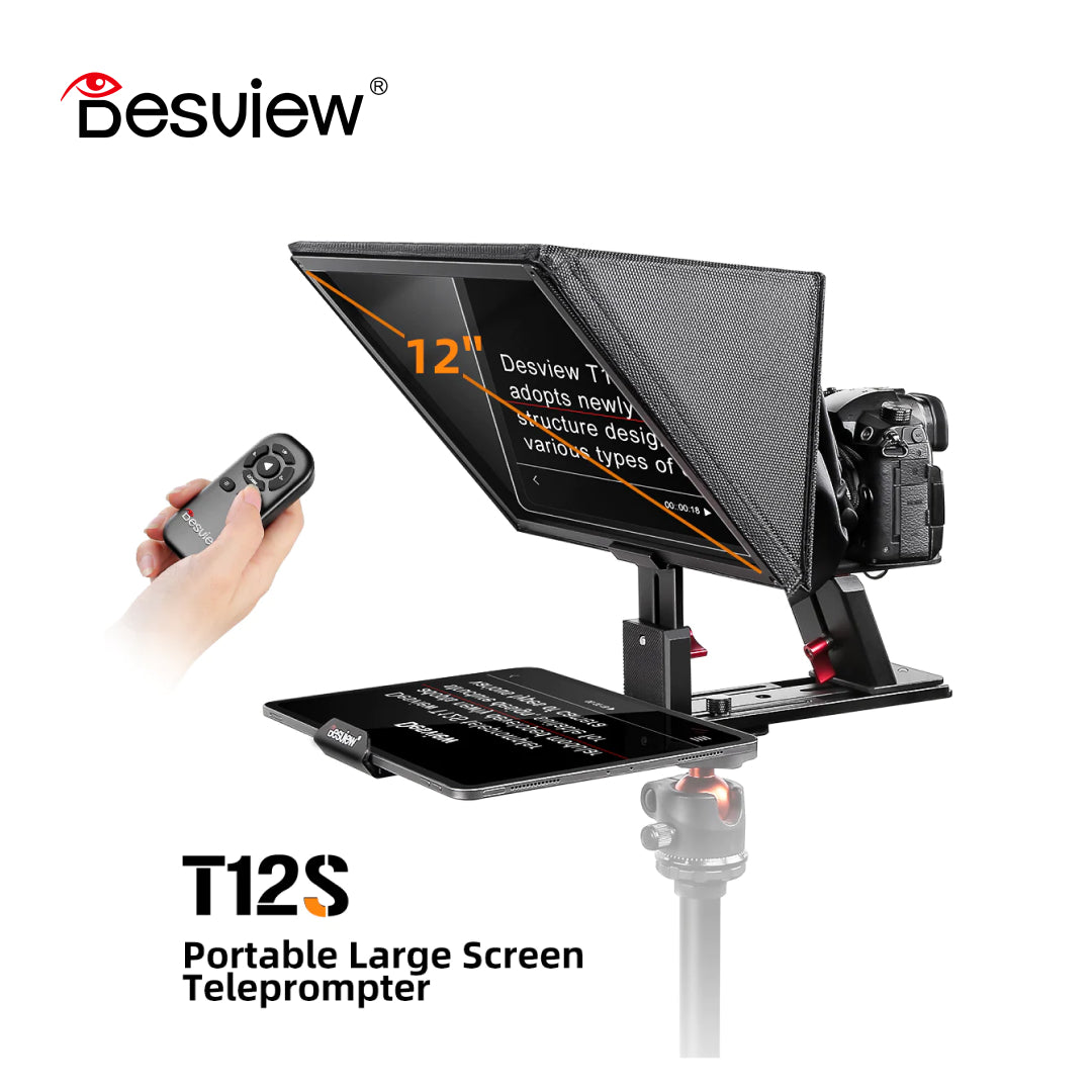 Desview T12 Foldable Portable Teleprompter for Cameras