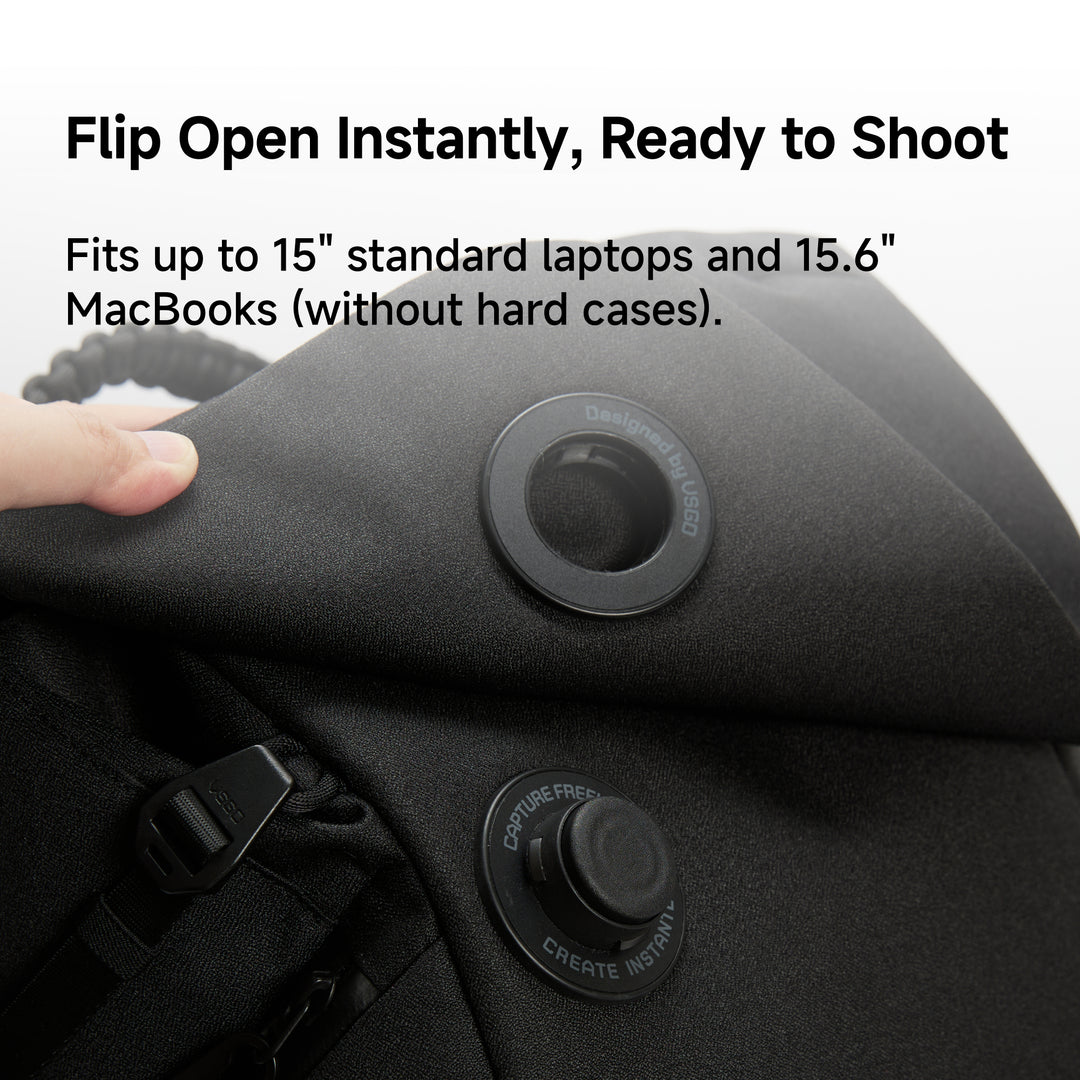 Diagram of a Black Snipe CASUAL Series Roaming 6L bag with labeled compartments on a white background