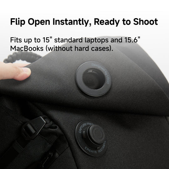 Diagram of a Black Snipe CASUAL Series Roaming 6L bag with labeled compartments on a white background