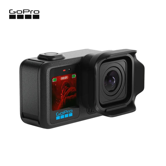 GoPro action camera on a white background