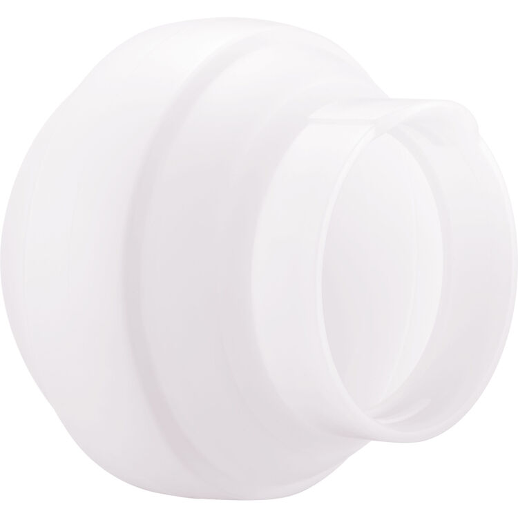A white plastic cylindrical adapter or connector piece shown on a plain white background.