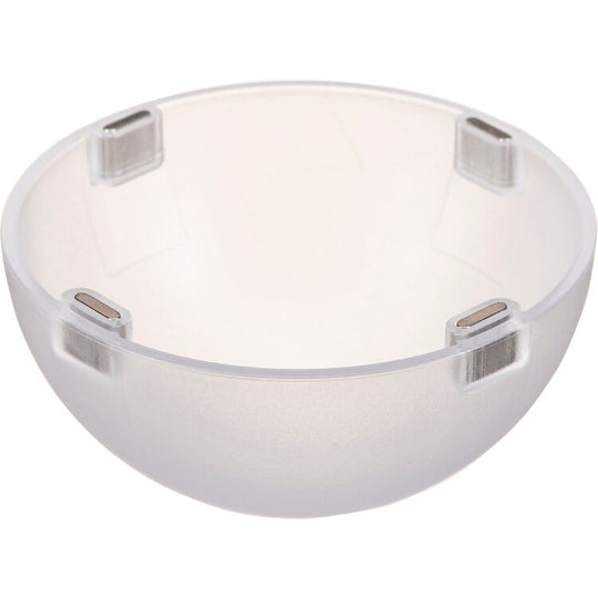 Small white ceramic bowl with decorative elements on a plain background