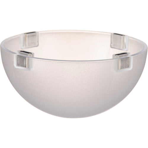 Silver bowl with a white interior on a white background