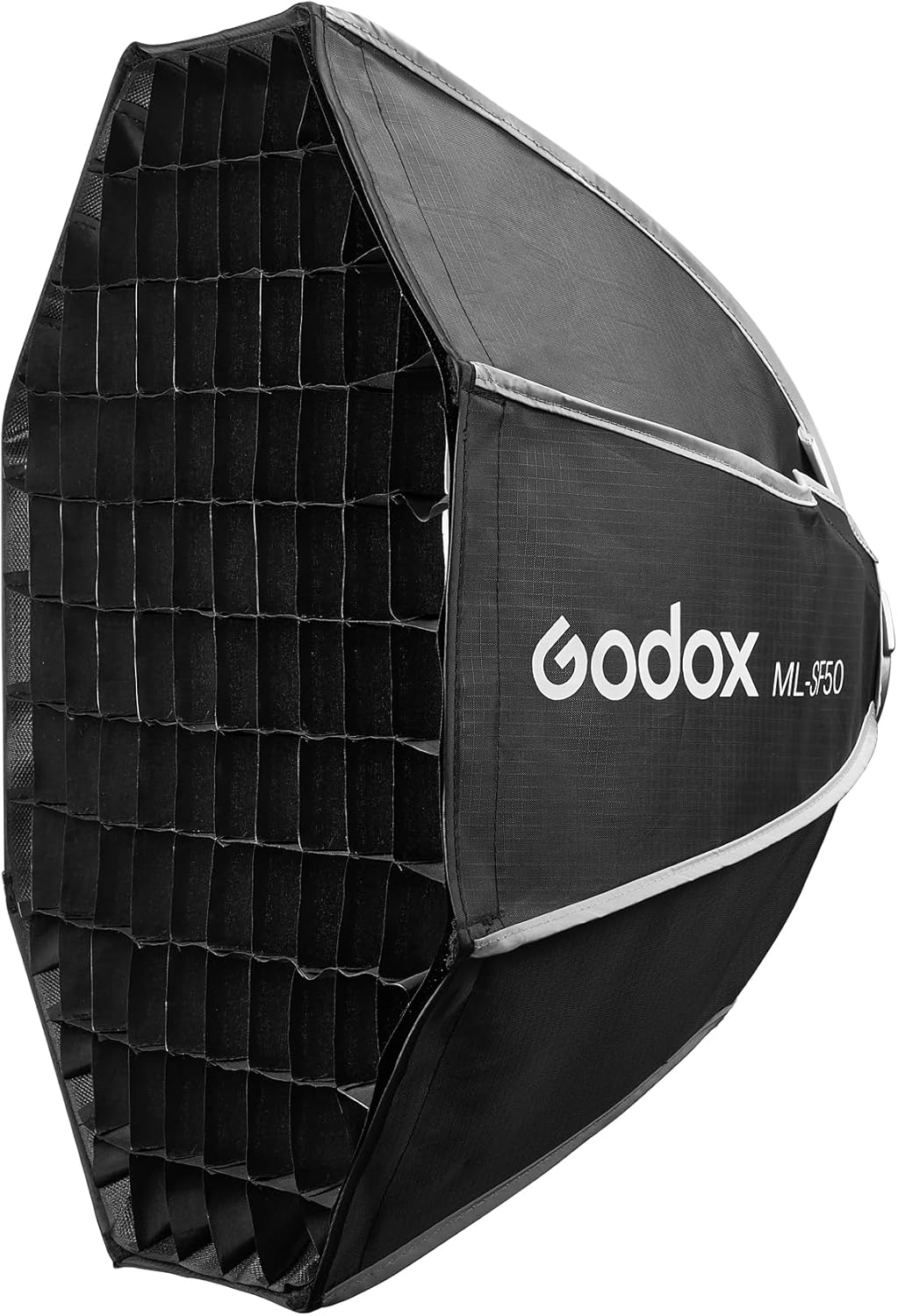 Godox ML-SF50 softbox with an attached grid, designed for controlled studio lighting.