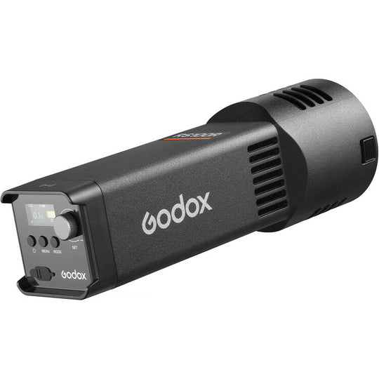 Godox flash unit on a white background