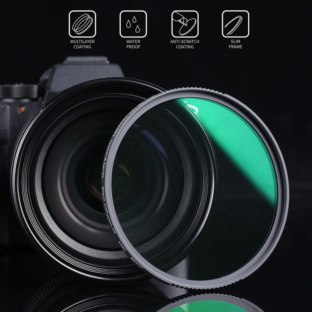 K&F Black Mist Non-Magnetic Filter kit Nano series Special Effects Filter Cinebloom Black Diffusion for Camera Lens