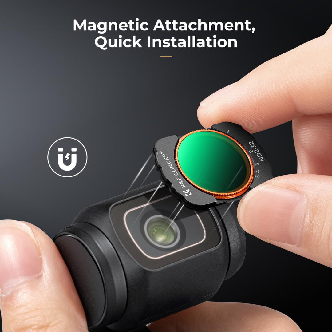 K&F Concept Nano-X Series VND2-32 Filter with Green Coating for DJI Osmo Pocket 3 (1 to 5 Stops)
