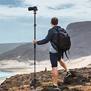 K&F Concept S211 Tripod with Tranverse Center Column Aluminium with detachable monopod