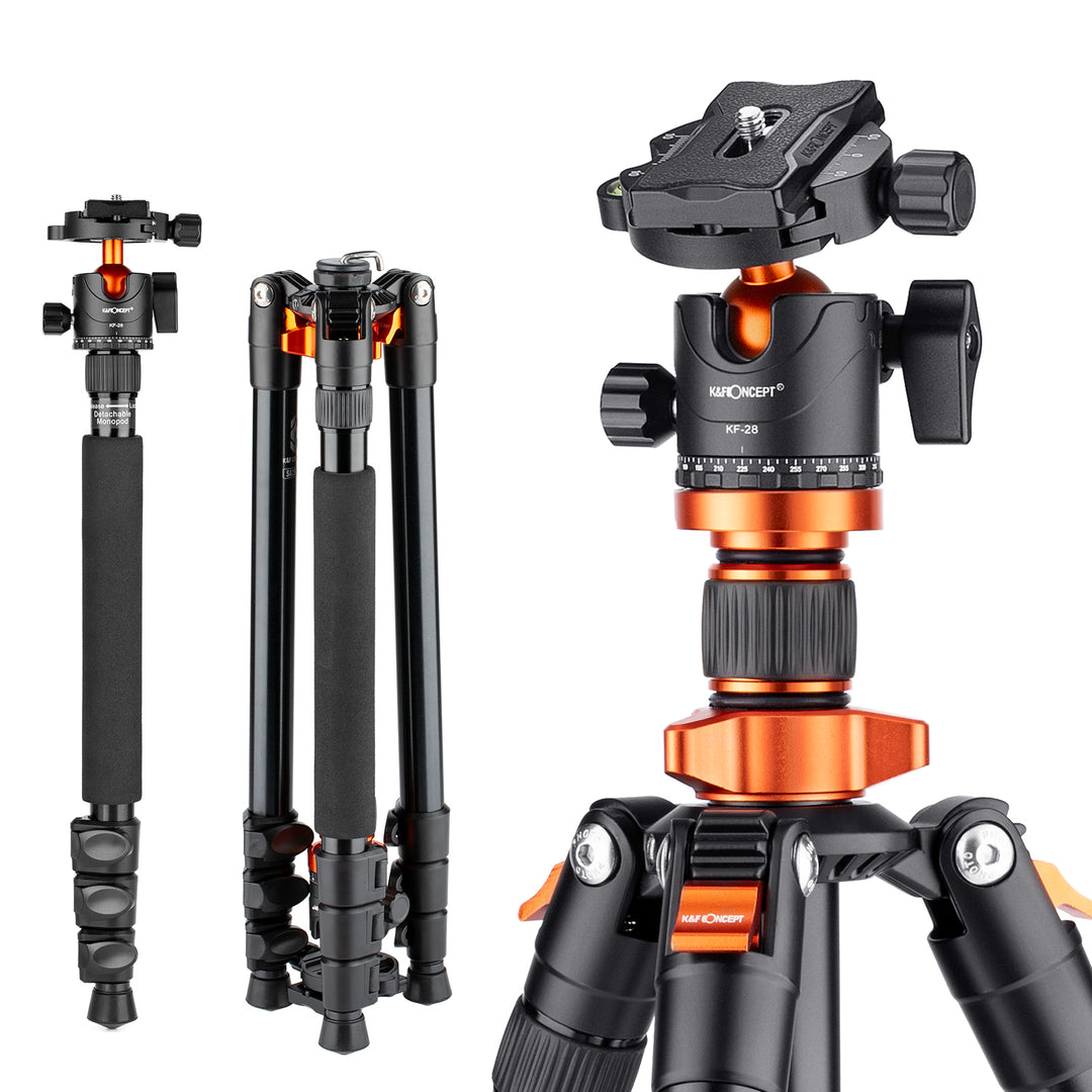 K&F Concept SA254M2 DSLR Camera Aluminum Tripod with Monopod and Ball Head Kit