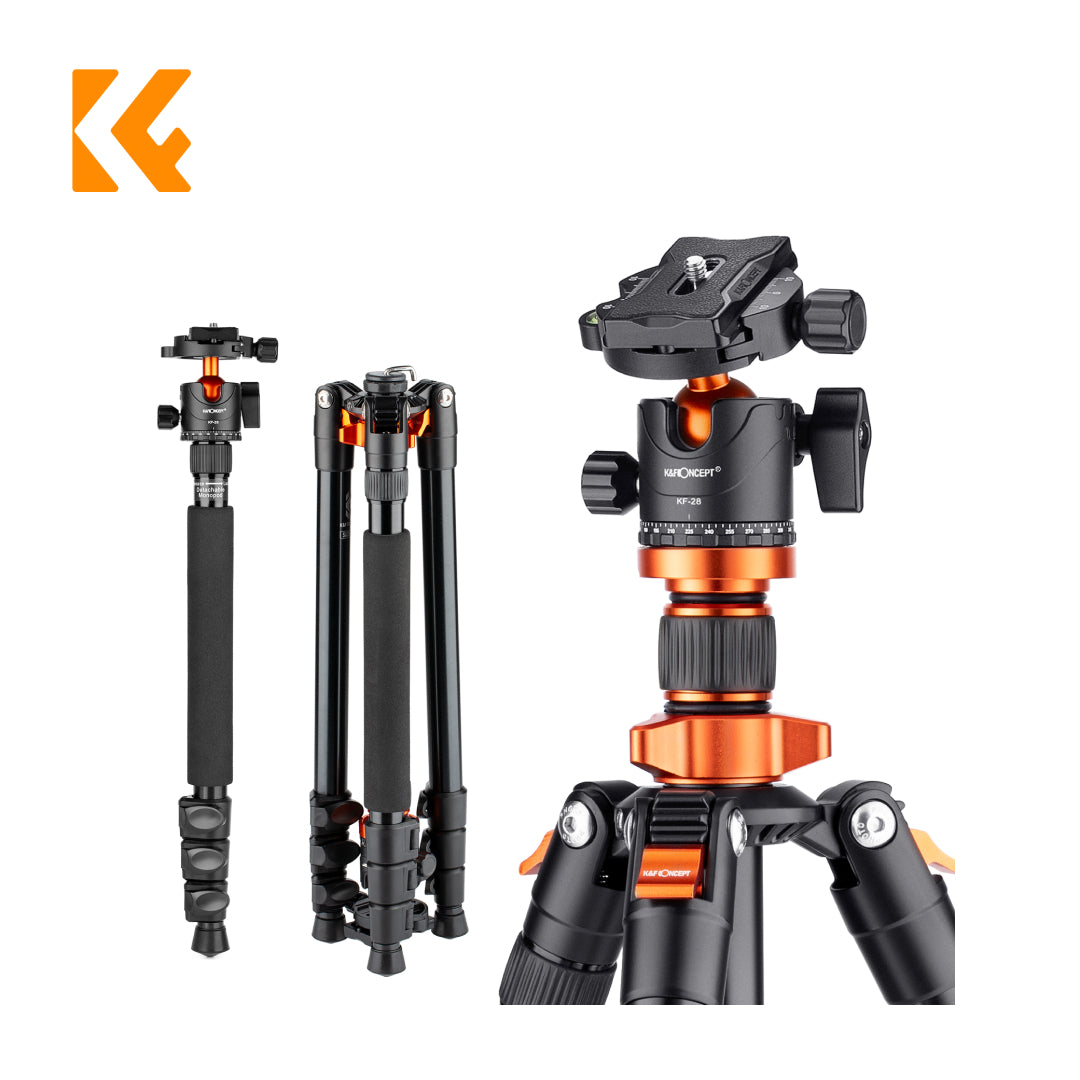 K&F Concept SA254M2 DSLR Camera Aluminum Tripod with Monopod and Ball Head Kit